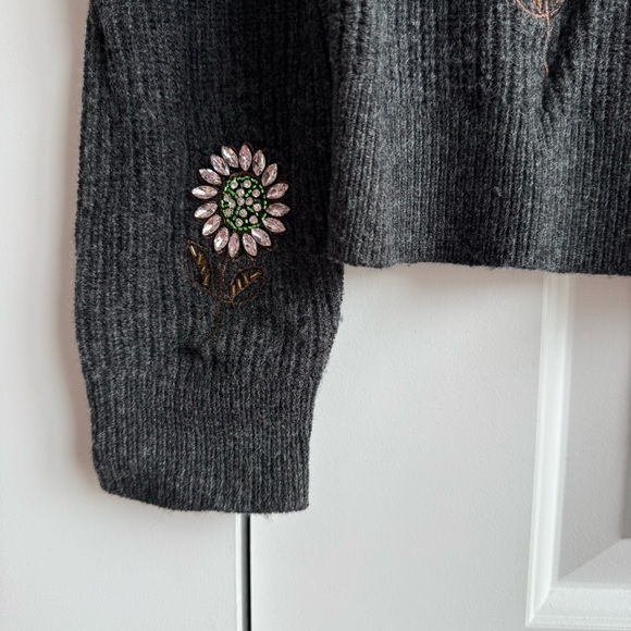 BODEN Jeweled Floral Wool & Alpaca Blend Sweater Sz 6 - Picture 4 of 7